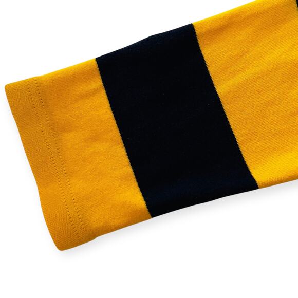 Ralph Lauren Sport Rugby Stripe Cotton Long Sleeve Shirt Blue Yellow Logo XL - Picture 6 of 10